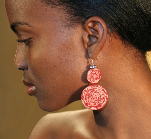 Kalamkari Spiral Earrings - India