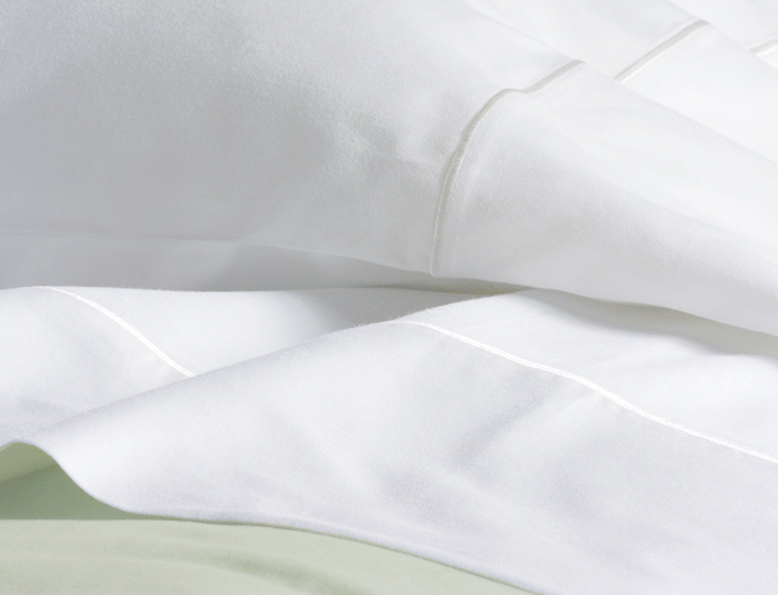 LOOP Organic Sateen White Embroidered Sheets