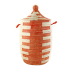 Red Woven Laundry Hamper with Lid