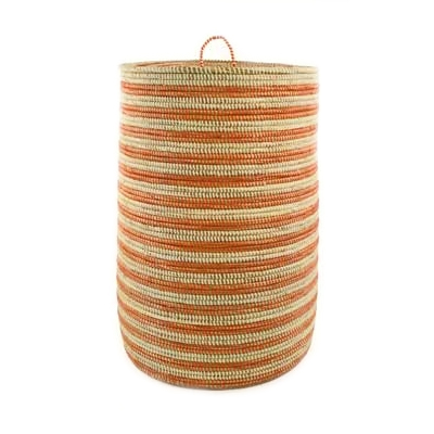 African Storage Hamper - Tangerine and Cream