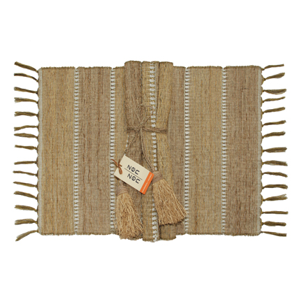 Fig Stripe Vetiver Placemats (Set of 6)