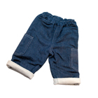 Winter Denim Pants With Brushed Knit Lining