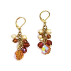 Brown/Pearl Bauble Earrings