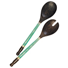 Capiz and Palm Servers - Turquoise