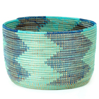 Chevron Basket - Aqua and Blue