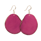 Tagua Chip Earrings - Berry