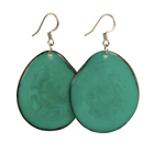Tagua Chip Earrings - Teal