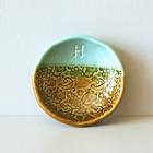 Custom Color-Block Initial Ring Dish