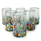 Blown Glass Tumblers - Liquid Confetti (Set of 6)