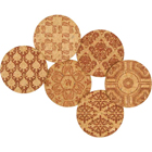 Recycled Cork Coaster Set - Classic Demask