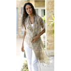 Silk Batik Shawl - Floral Stars