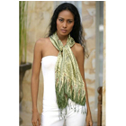 Silk Batik Scarf - Royal Java Green