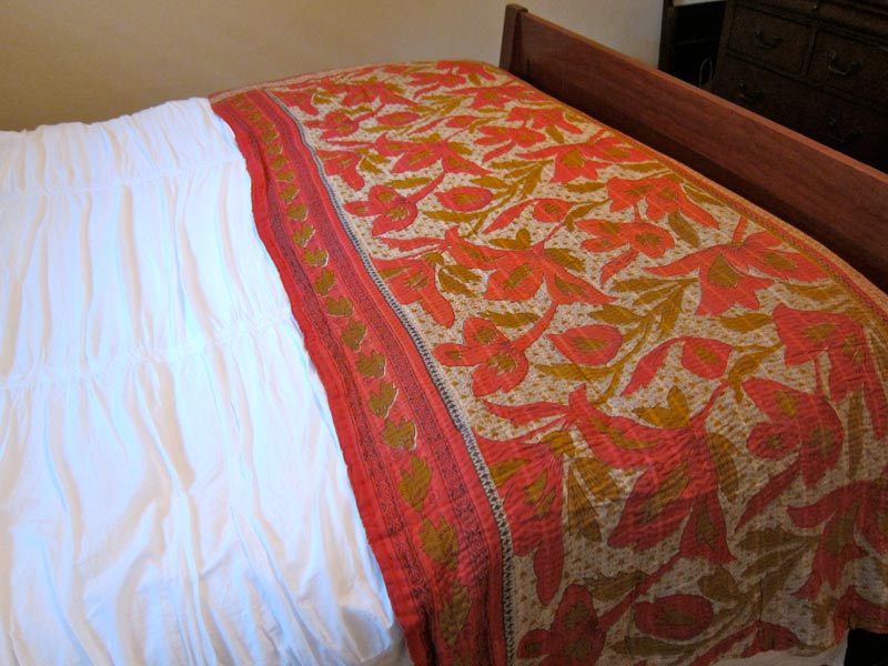 Kantha Blanket - Coral Blooms
