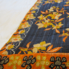 Vintage Kantha Blanket - Navy & Orange Flowers