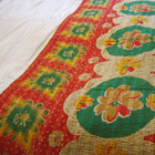 One-of-a-Kind Kantha Throw - Radiant Floral Stripe