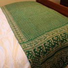 Kantha Throw Blanket - Royal Green Paisley