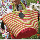 Handmade Kenyan Sisal Shopper in Citrus