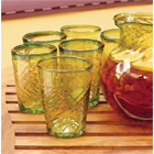 Lime Contoured Drinking Glasses (Set of 6)