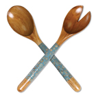 Bamboo Mango Wood Servers - Teal