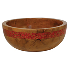 Vibrant Orange Mango Wood Serving Bowl