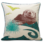 Otter Appliqued Pillow Cover