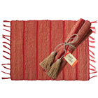 Persimmon Stripes Vetiver Placemats (Set of 6)