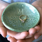 Personalized Floral Ring Dish