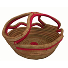 Pine Needle Bread Basket With Fancy Handle - Nicaragua