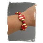 Red Pita Pat Bracelet with 14k gold