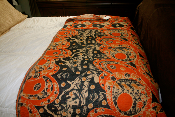 Vintage Sari Throw - Tribal Orange