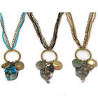 Elise Shell Cluster Pendant Necklace - Cameo