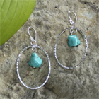 Sterling Silver Earrings with Turquoise Drops