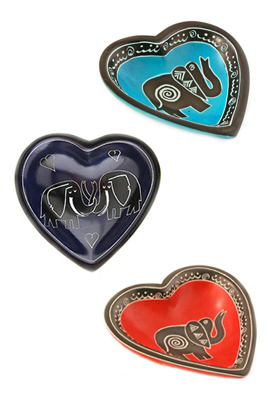 Soapstone Elephant Heart Dishes