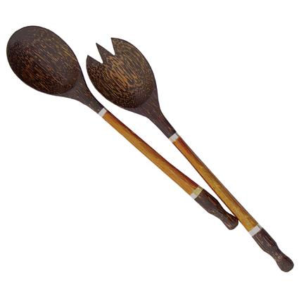 Bronze Capiz Palm Salad Servers