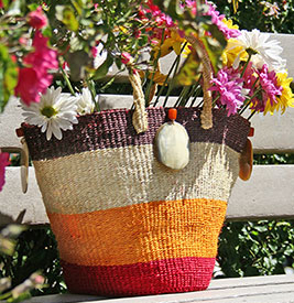 Handmade Kenyan Sisal Shopper in Sunset