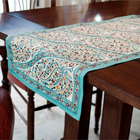 Turquoise Paisley Table Runner