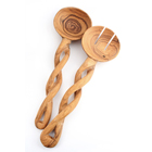 Twisted Olive Wood Server Set