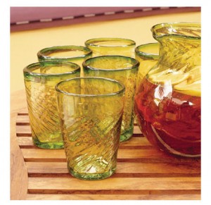 Drinking Glasses - Lime Contoured