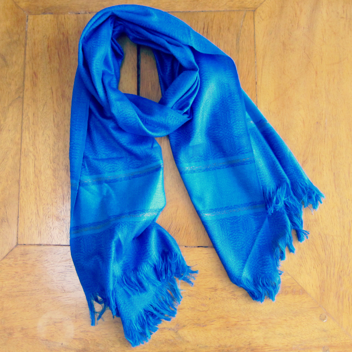fair trade beach wedding royal-blue-cotton-scarf