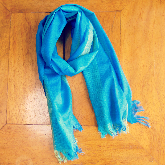 fair trade wedding blue scarf 