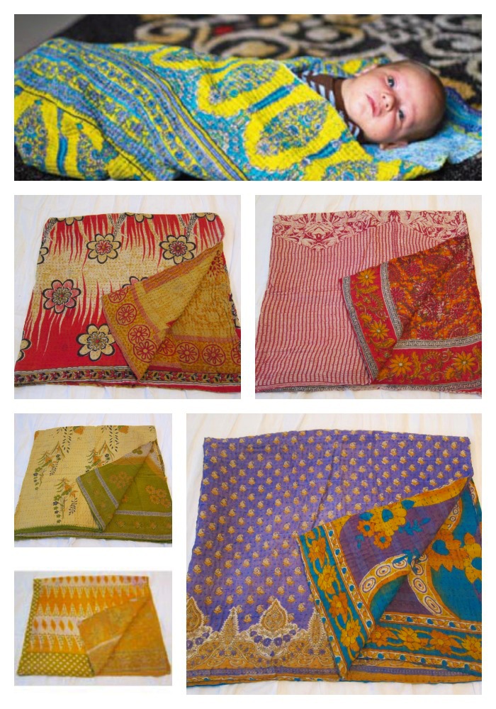 Handmade Sari Baby Blankets